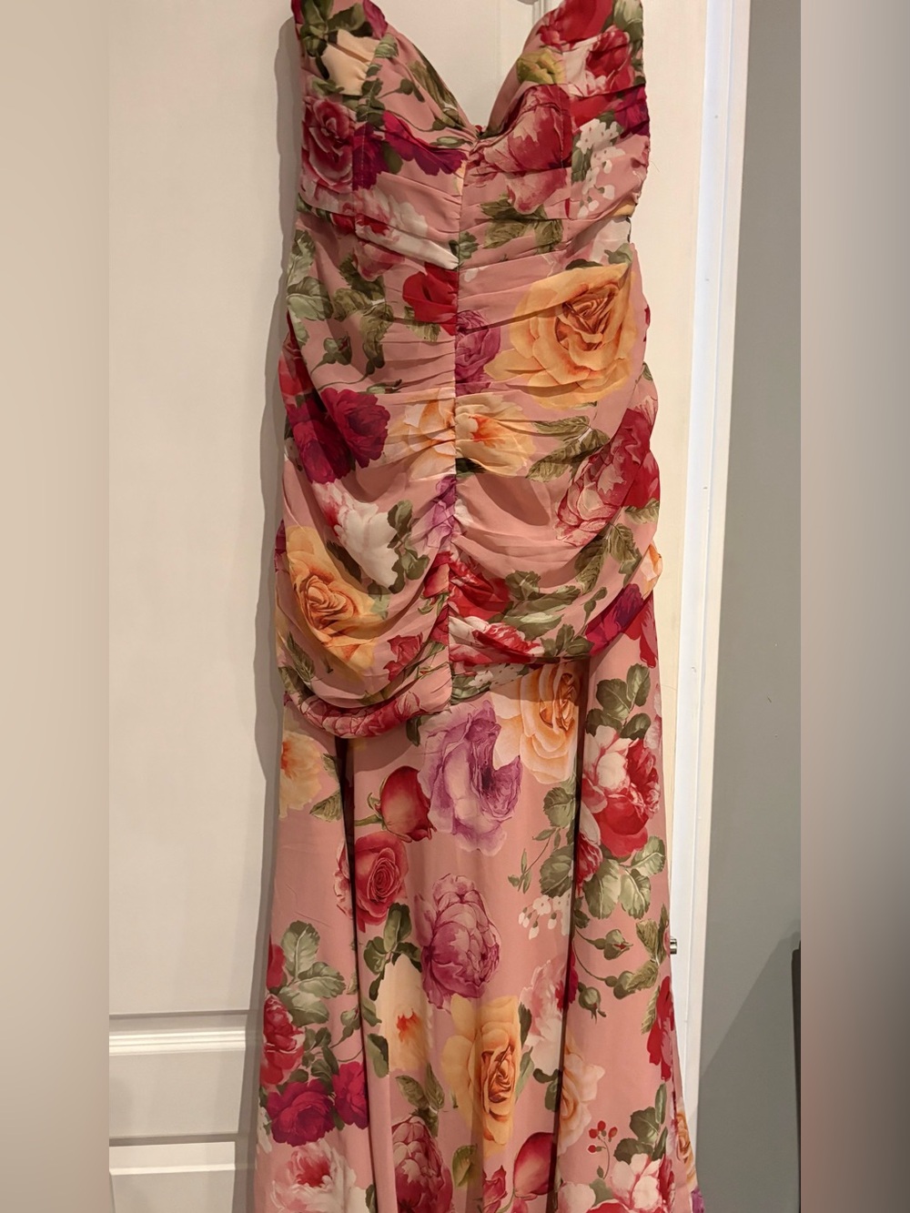 VICI Pink Floral Strapless Maxi